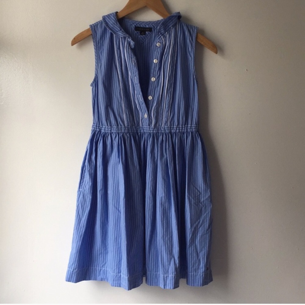 💃🏻Tommy Hilfiger Preppy Blue and White Dress